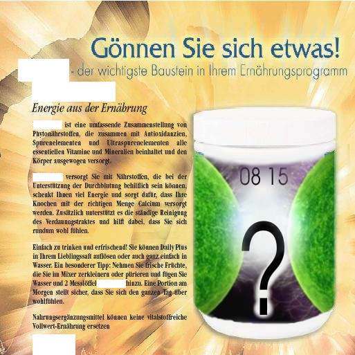 Grundversorgung Vitamine, Antioxidantien, Mineralien, Spurenelemente